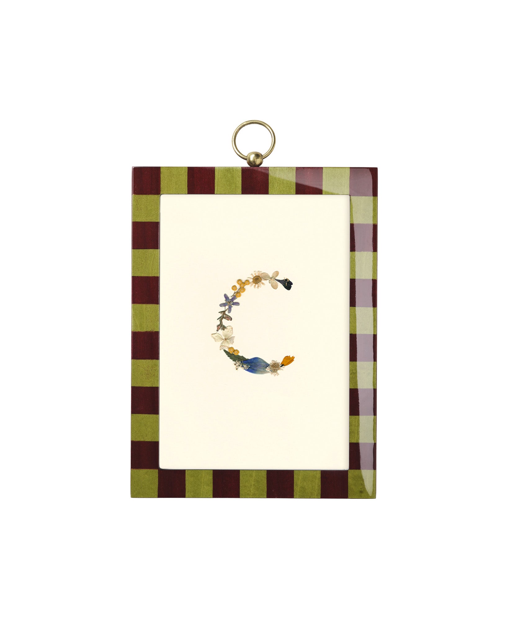 Rectangular Lacquered Frame, Pressed Flower Initial