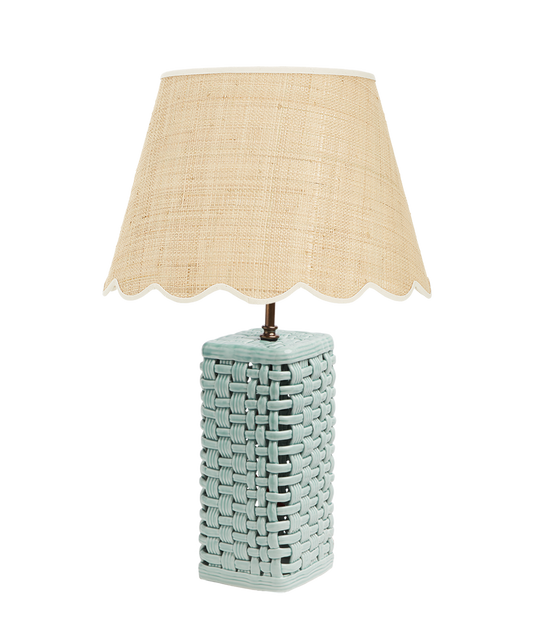 Woven Ceramic Lamp, Blue