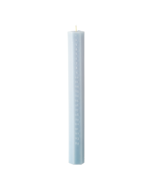 Dusty Blue Beeswax Advent Candle