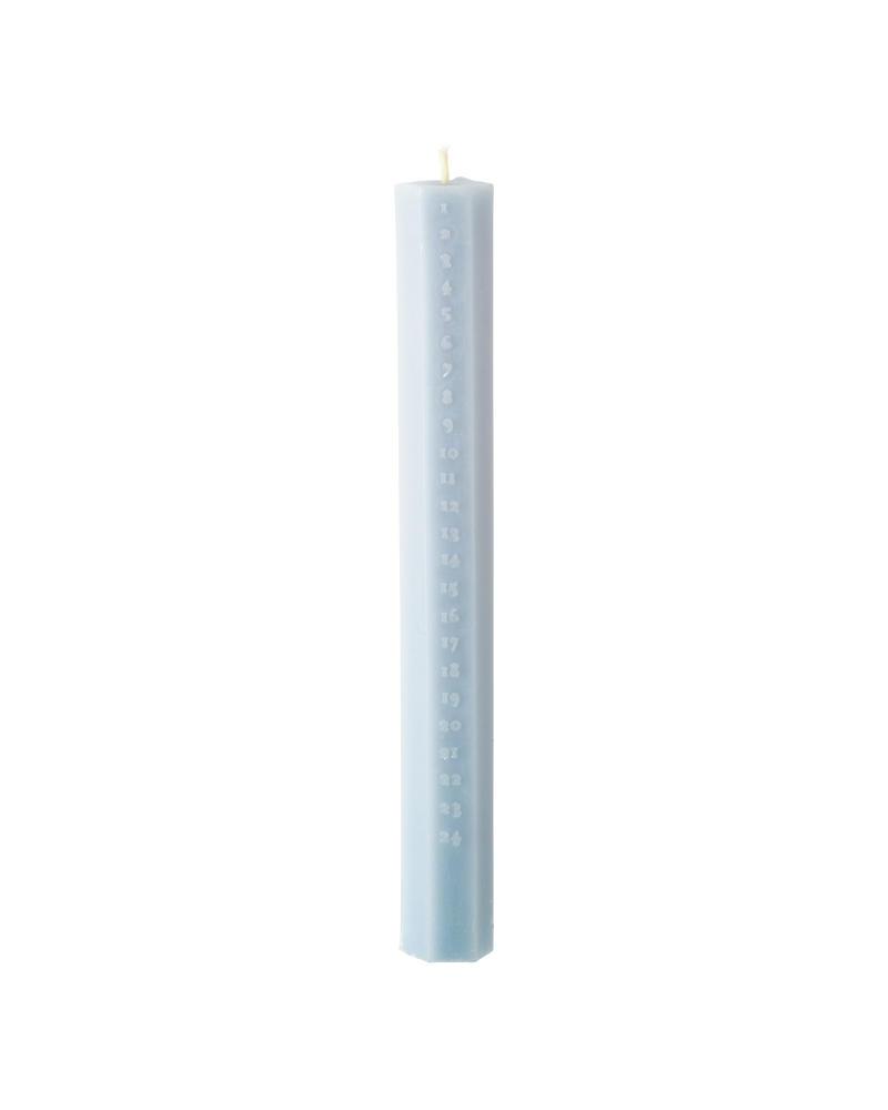 Dusty Blue Beeswax Advent Candle