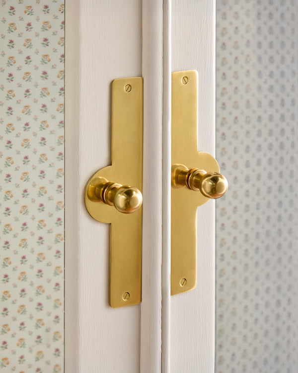Pair of Arch Backplates, Aged Brass
