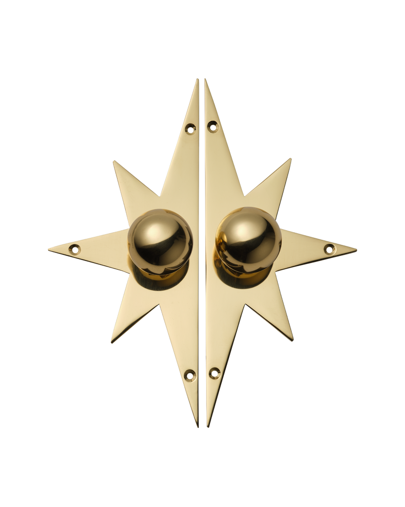 Pair of Star Backplates, Brass