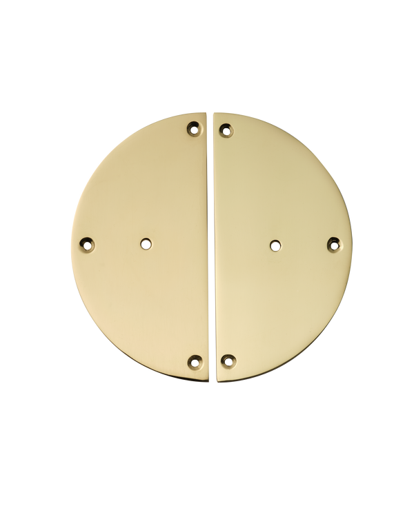 Pair of Circle Backplates, Polished Brass