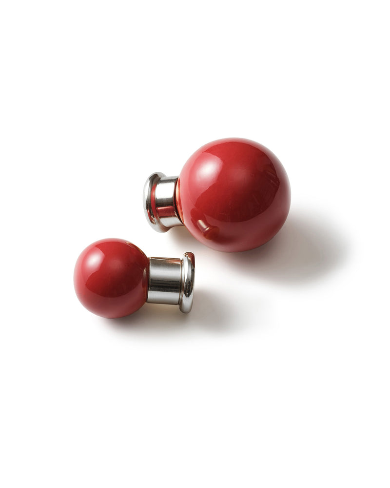 Coloured Knob, Brick, Nickel