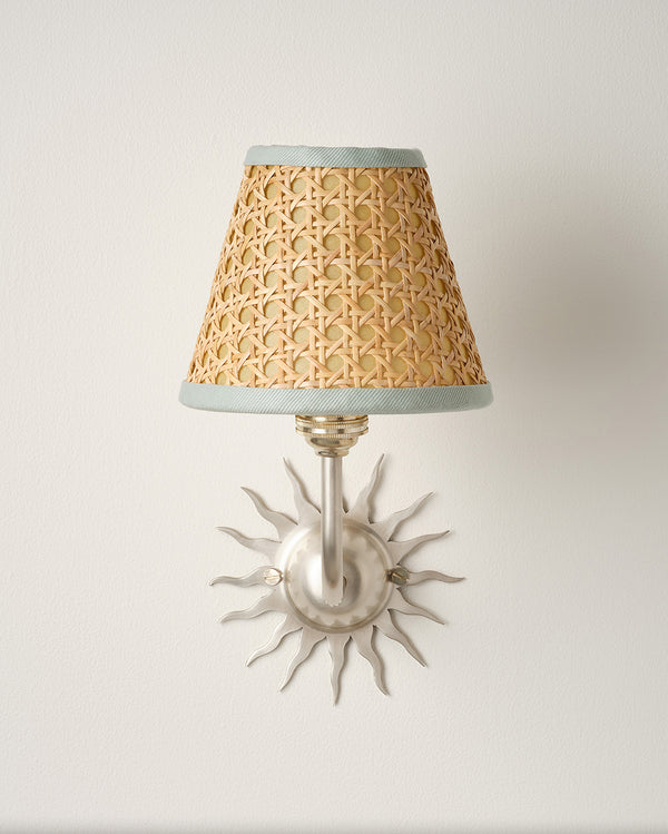 Cane Candle Shade, Pale Blue Trim