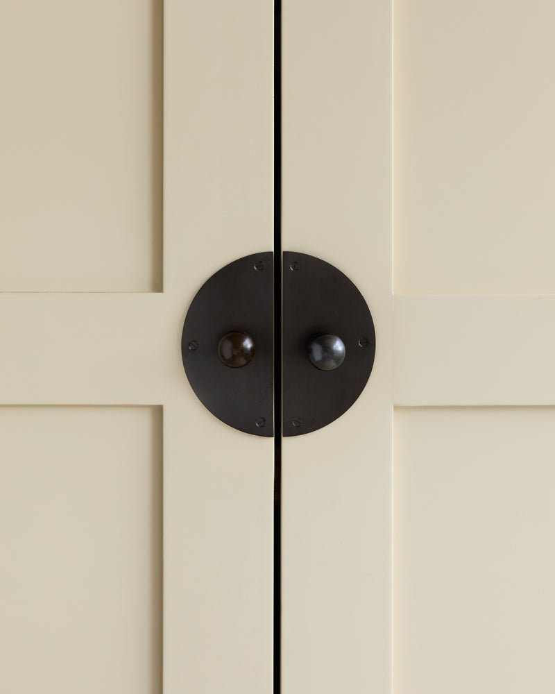 Pair of Circle Backplates, Blackened Bronze