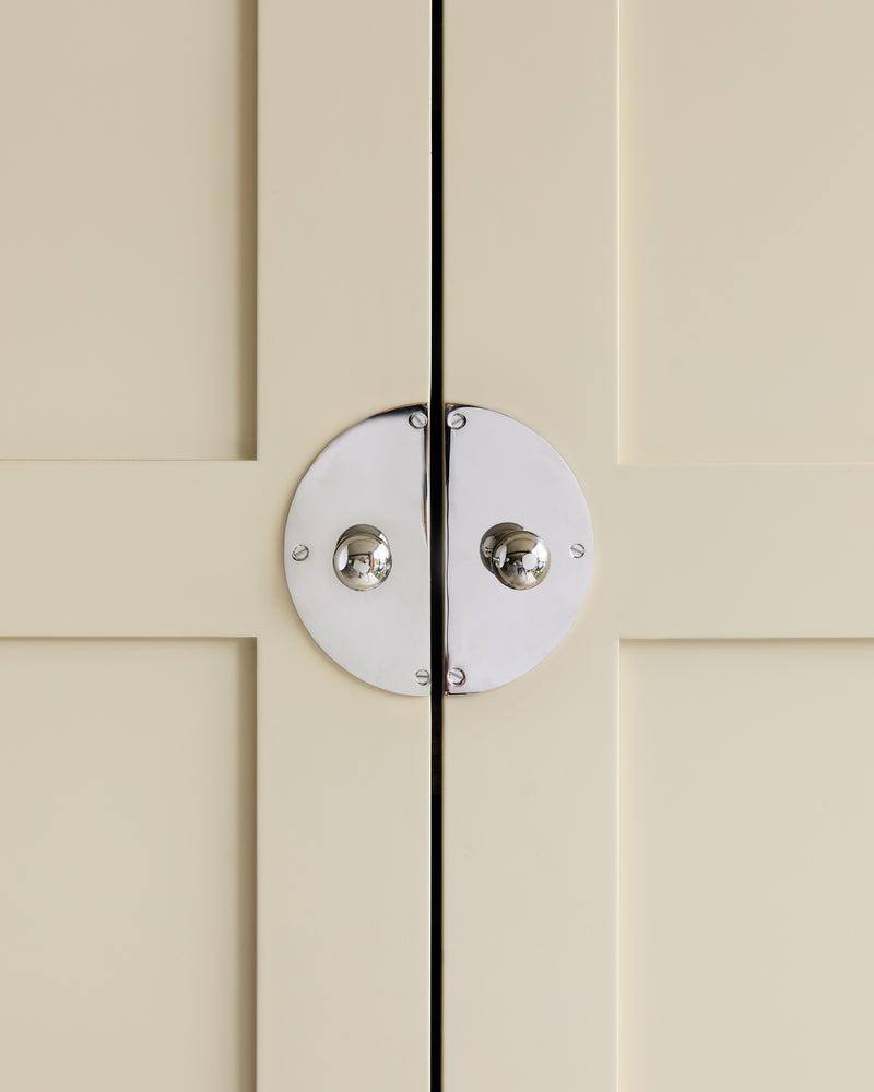 Pair of Circle Backplates, Polished Nickel