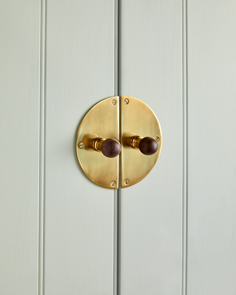Pair of Circle Backplates, Aged Brass