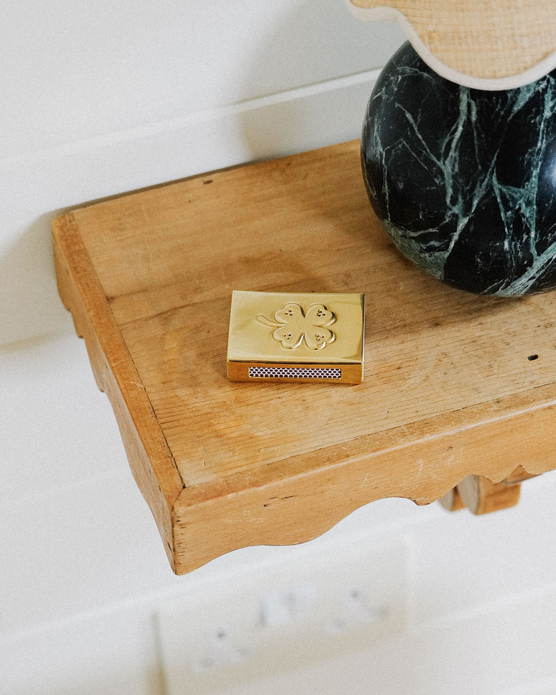 Mini Brass Matchbox Sleeve, Clover