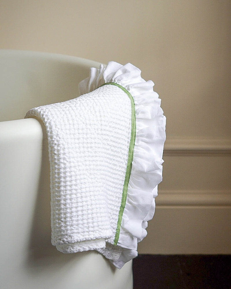 Waffle Cotton Hand Towels, Set of 2, Sage Green