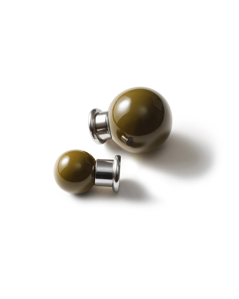 Coloured Knob, Khaki, Nickel