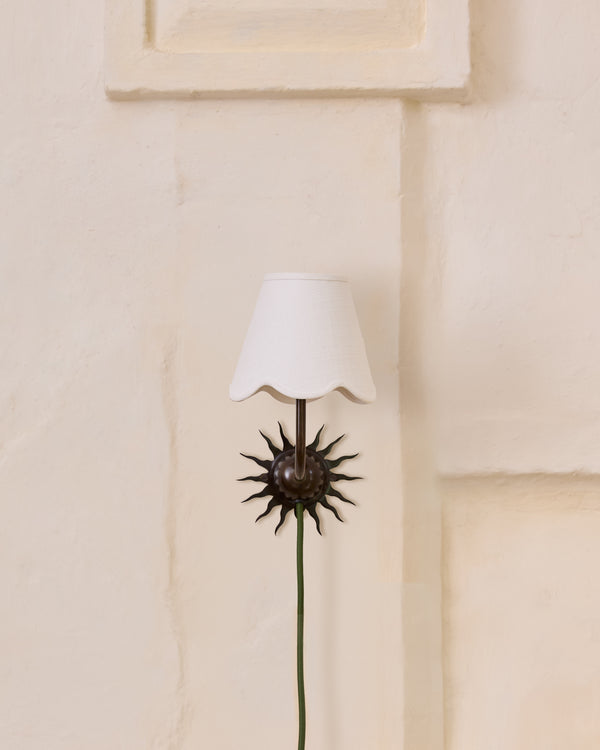 Sunburst Plug In Wall Light, Blackened Bronze