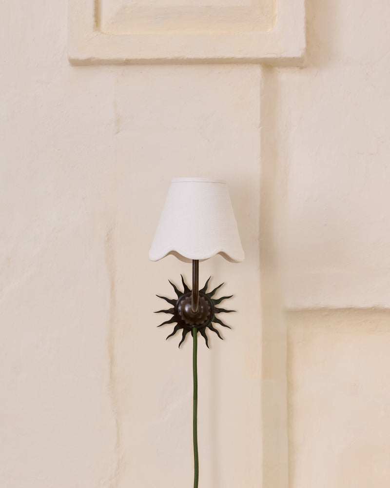 Sunburst Plug In Wall Light, Blackened Bronze