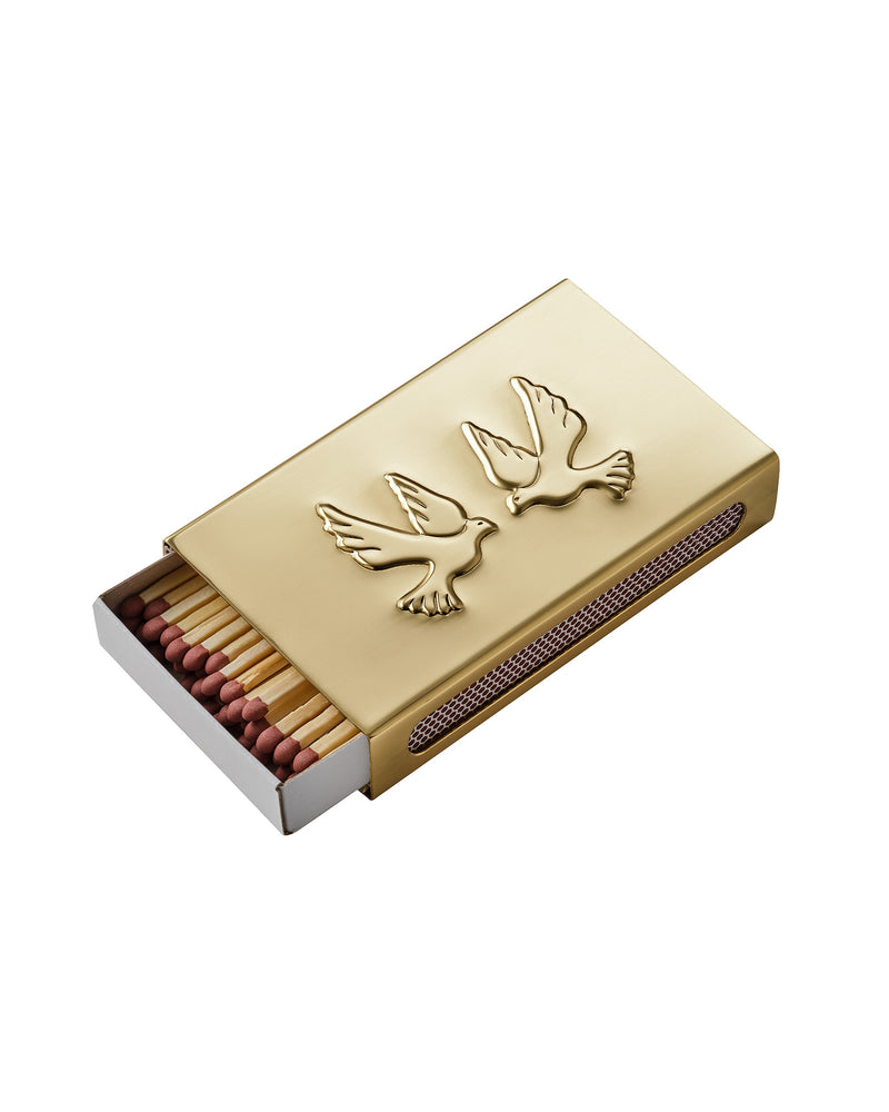 Lovebirds Matchbox Sleeve, Brass