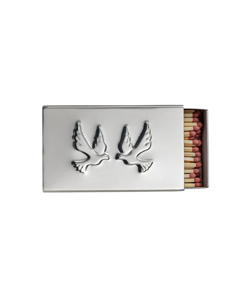 Lovebirds Matchbox Sleeve, Silver