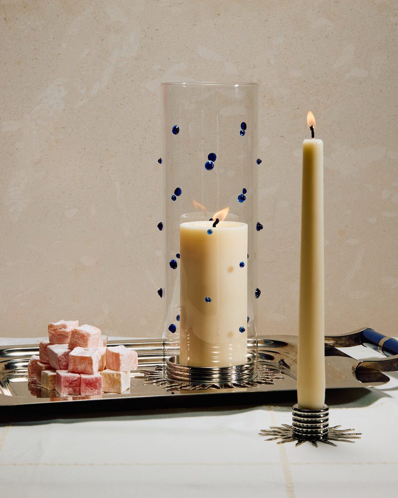 Sunburst Candle Holder, Nickel