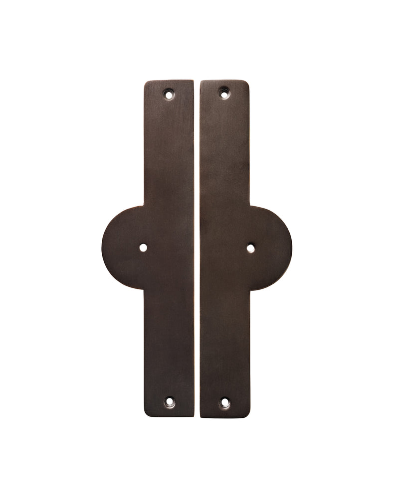 Pair of Arch Backplates, Blackened Bronze