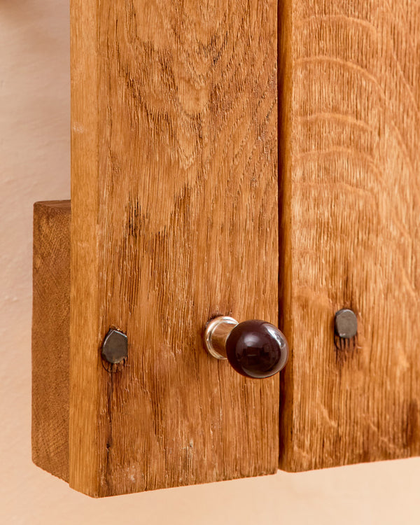 Coloured Knob, Chocolate, Nickel