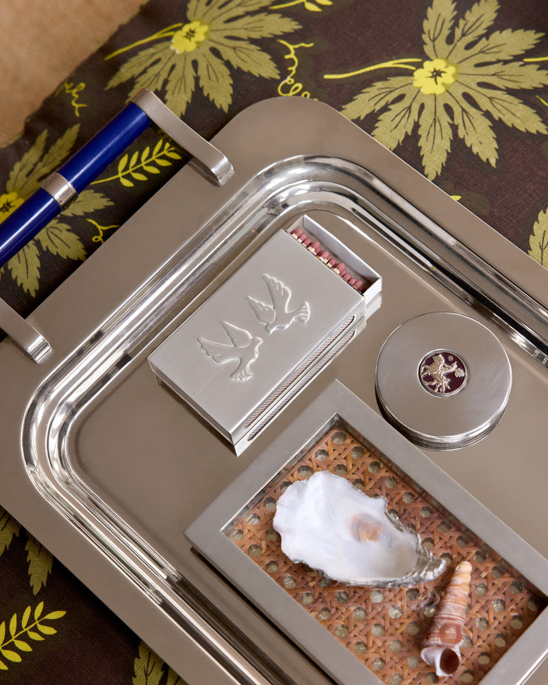 Lovebirds Matchbox Sleeve, Silver