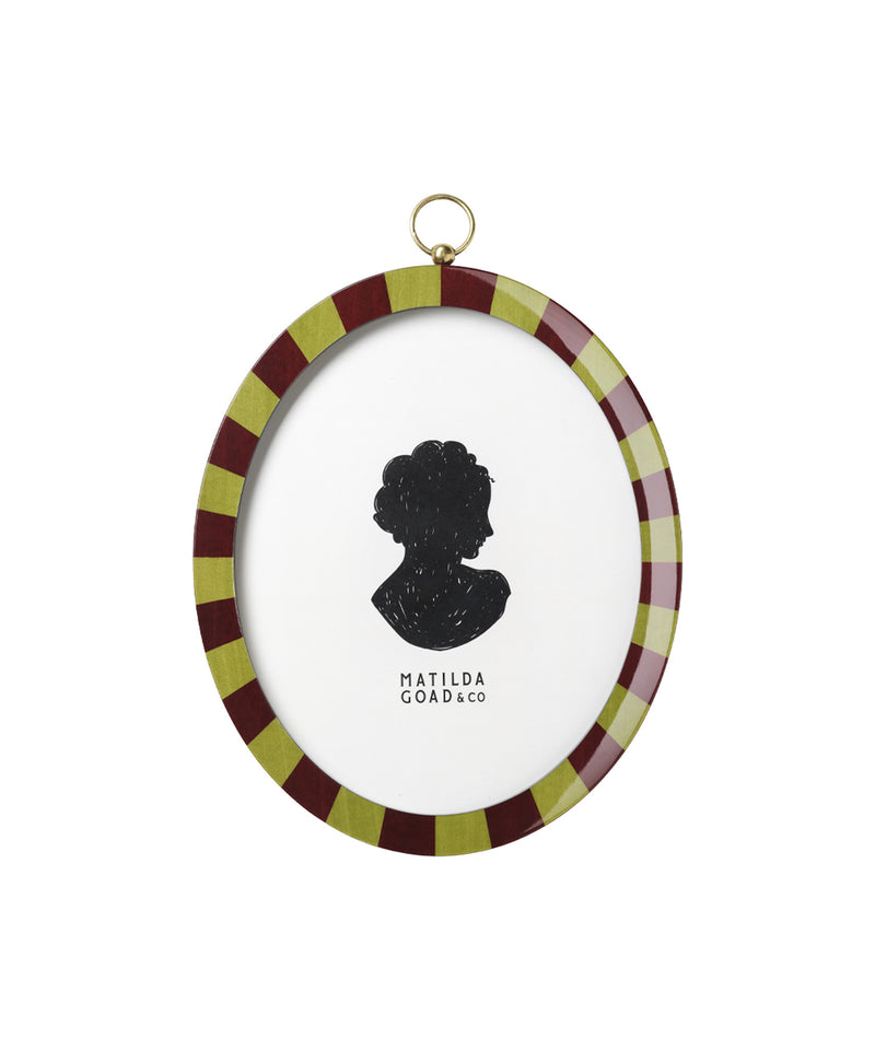 Oval Lacquered Frame, Burgundy & Green