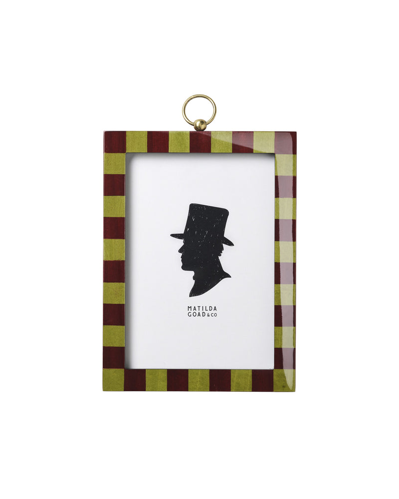 Rectangular Lacquered Frame, Burgundy & Green