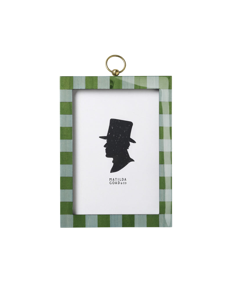 Rectangular Lacquered Frame, Green & Blue
