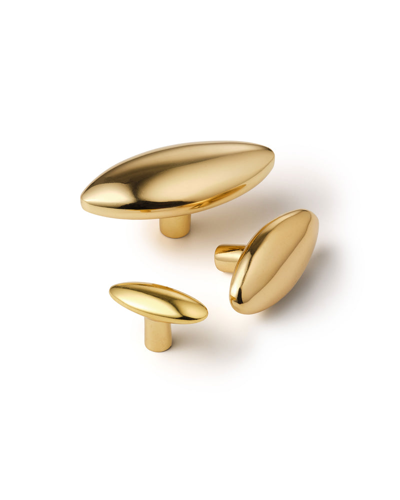 Polished Brass Oval Knob