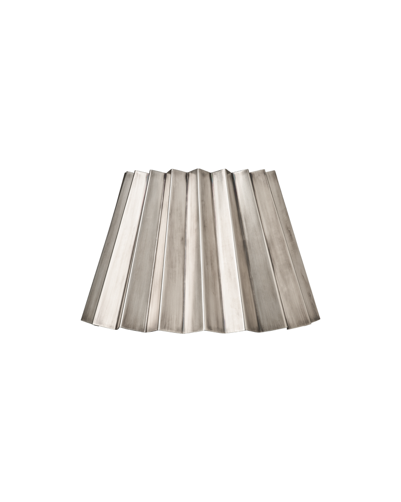 Small Pleated Lampshade, Brushed Silver