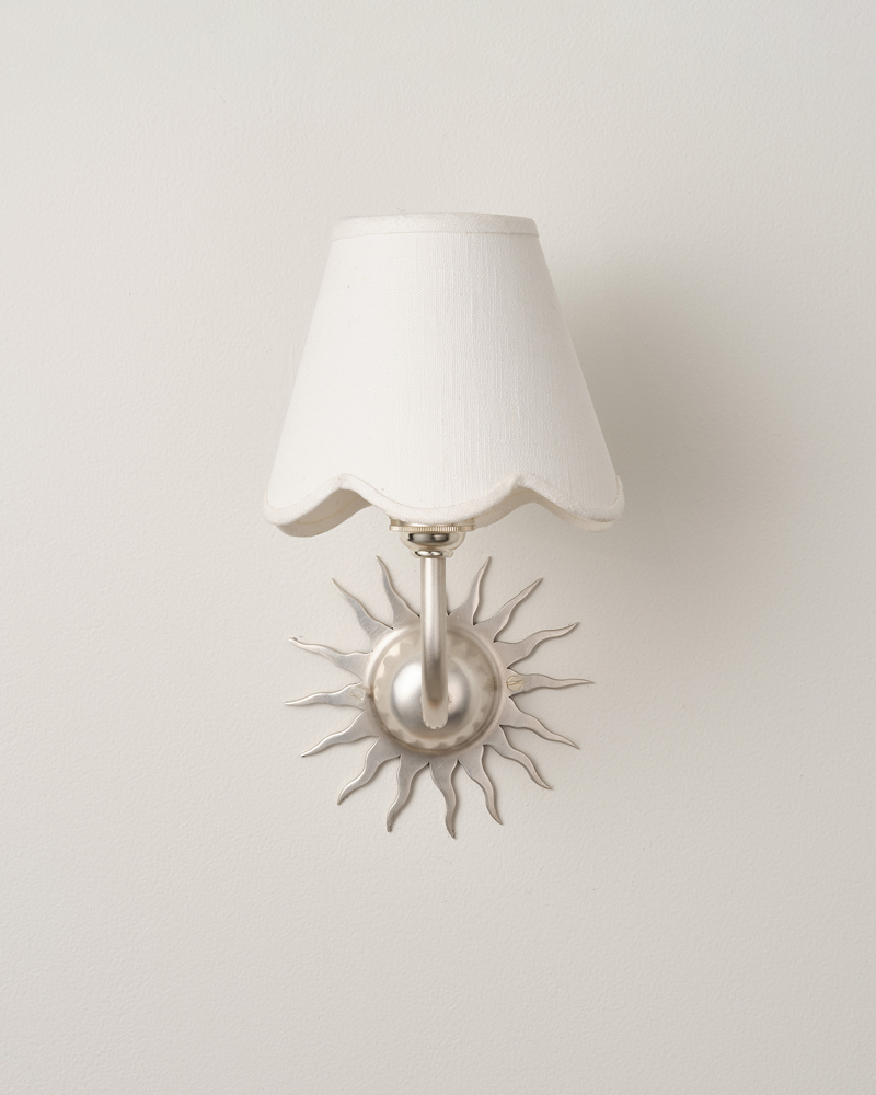 Sunburst Wall Light, Antique Silver