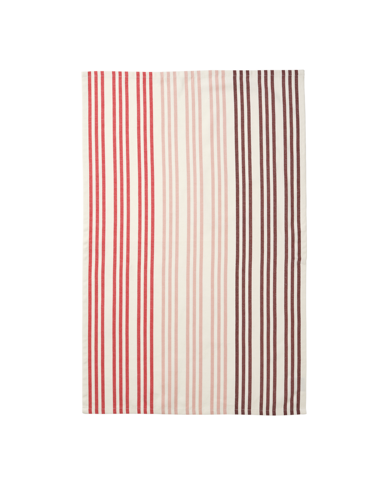 Stripe Tea Towel Set, Reds