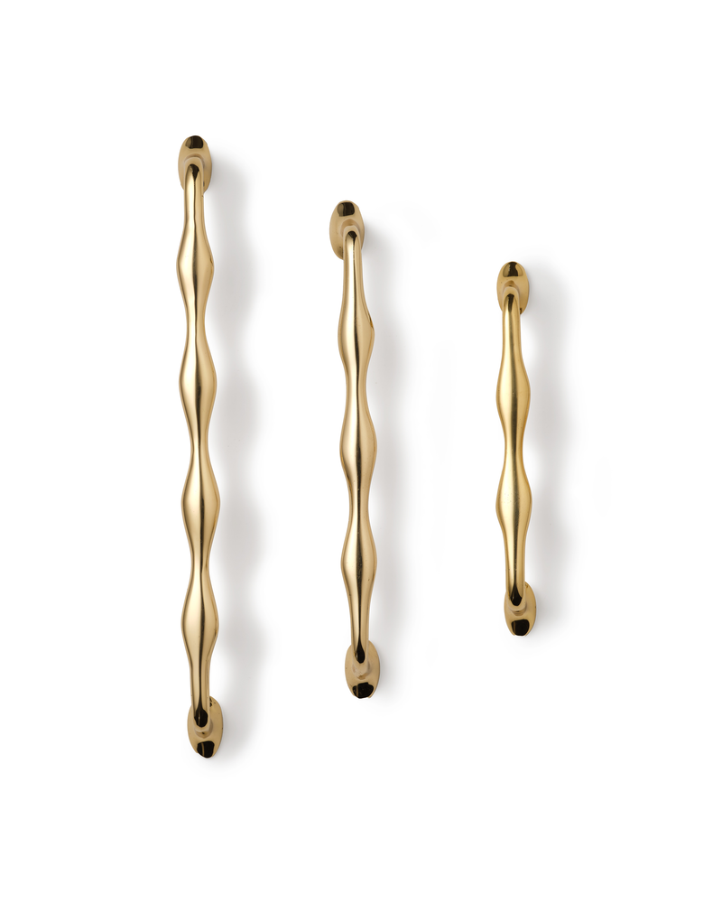 Wave Handle, Polished Brass