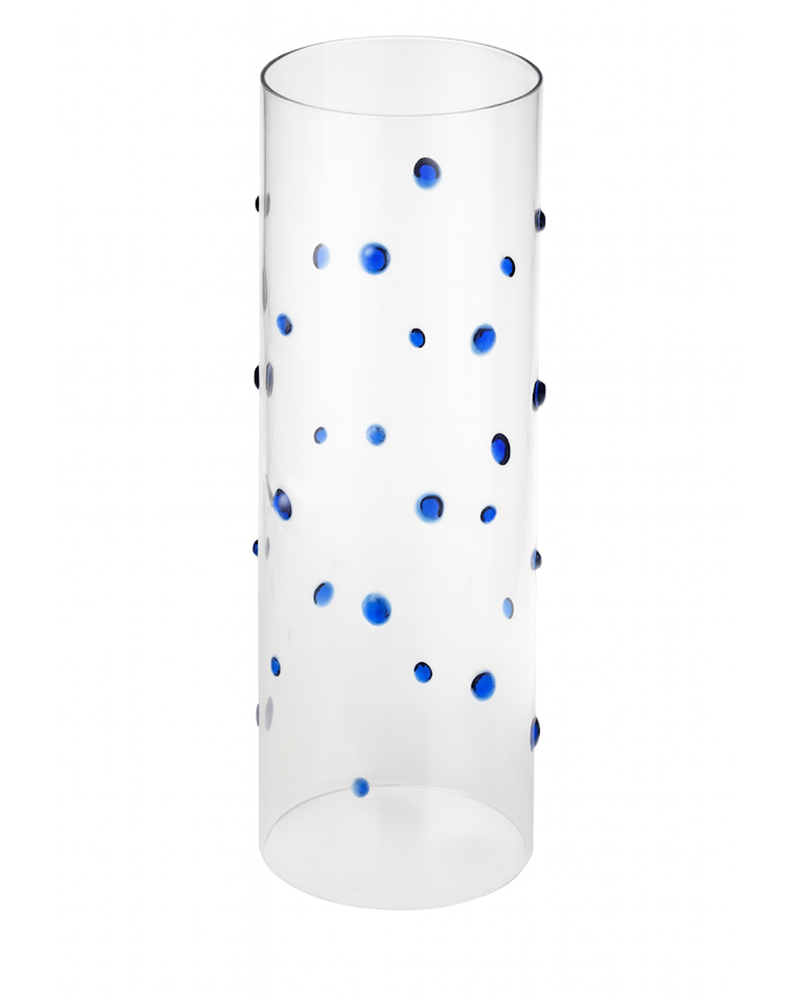 Embellished Glass Hurricane, Lapis