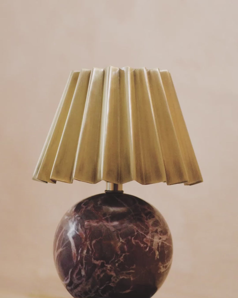 Mini Pleated Lampshade, Brass
