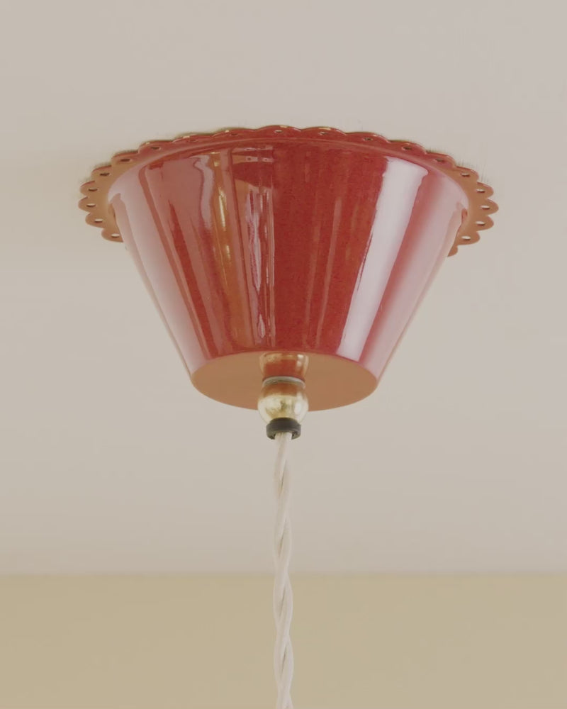 Floral Brass Shade, Red