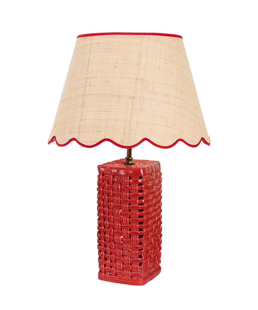 Woven Ceramic Lamp Red